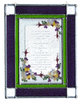 Rectangle Stained Glass with Your Invitation and Wedding Flowers